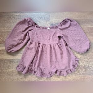 Entro Women's Square Neck Peplum Top Sz L